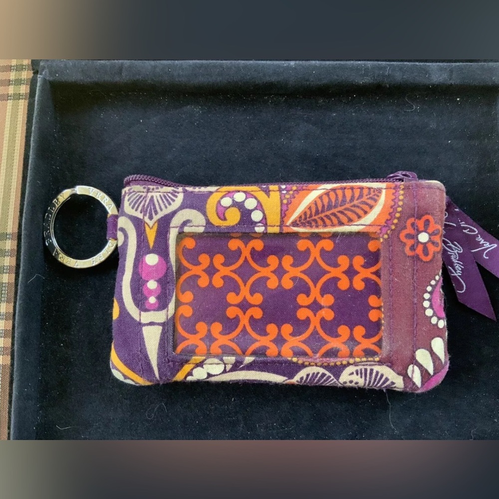 Vera Bradley Safari Sunset Zip ID Card Holder Coin Purse Wallet Pouch Key Chain